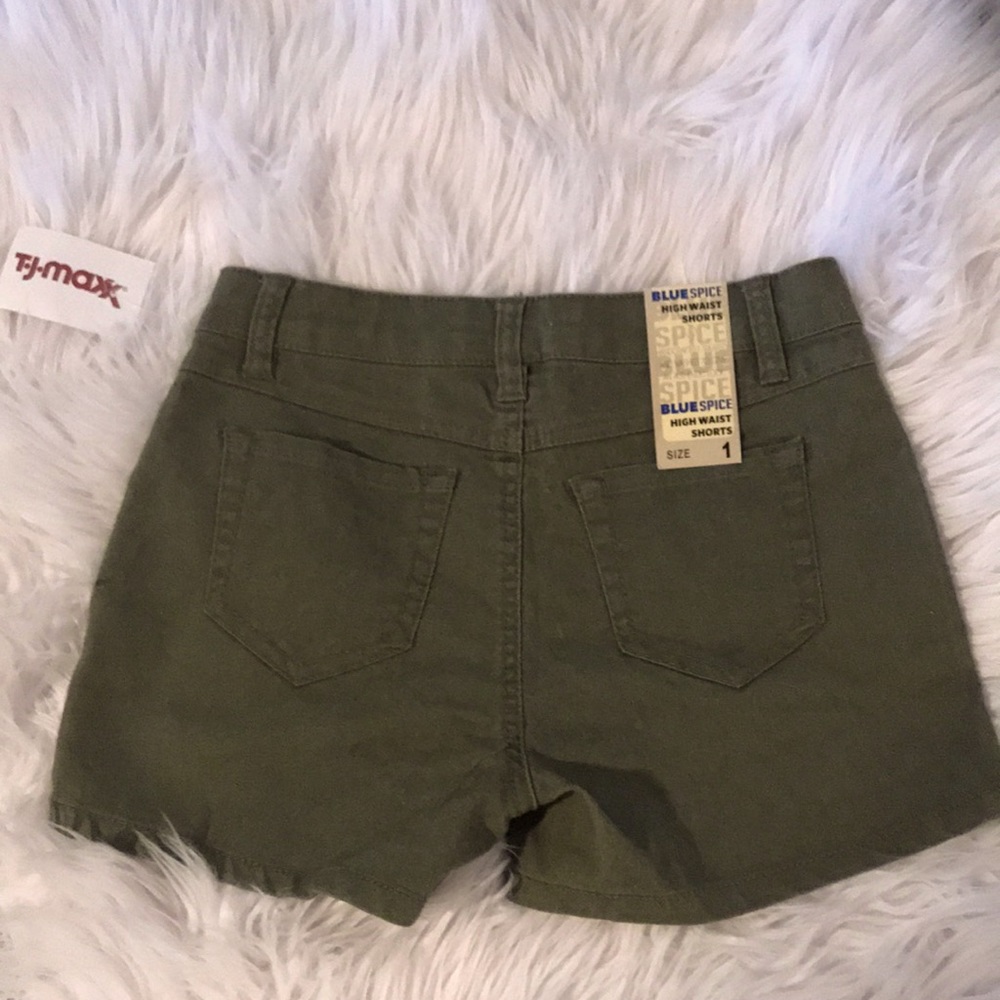 Olive green high waisted shorts